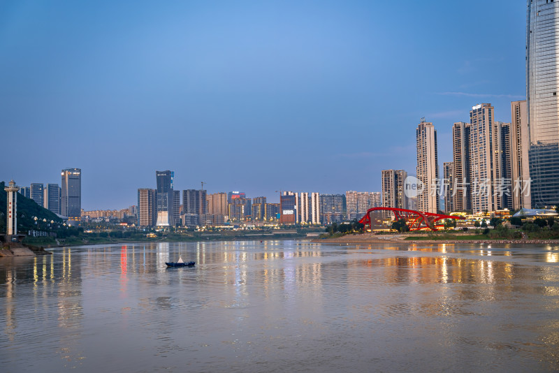 宜宾城市风景夜景江景