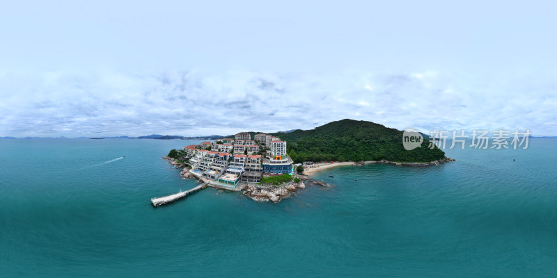 海岛建筑航拍全景