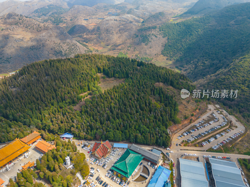 航拍云南个旧老阴山景区