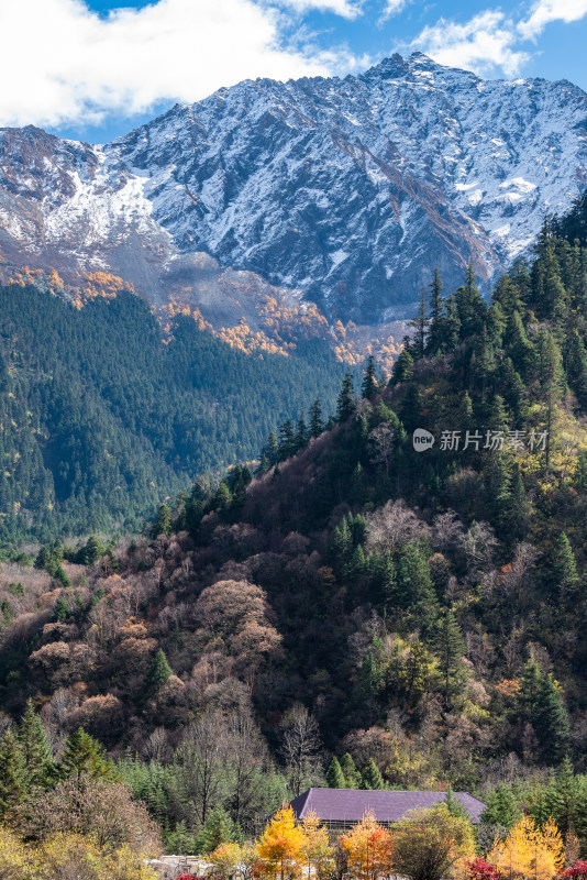 晴朗午后，四川毕棚沟景区秋景