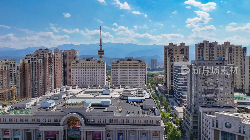 陕西宝鸡城市建设航拍图