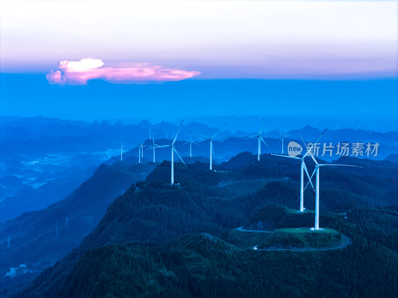 绿色能源风能发电喀斯特地貌