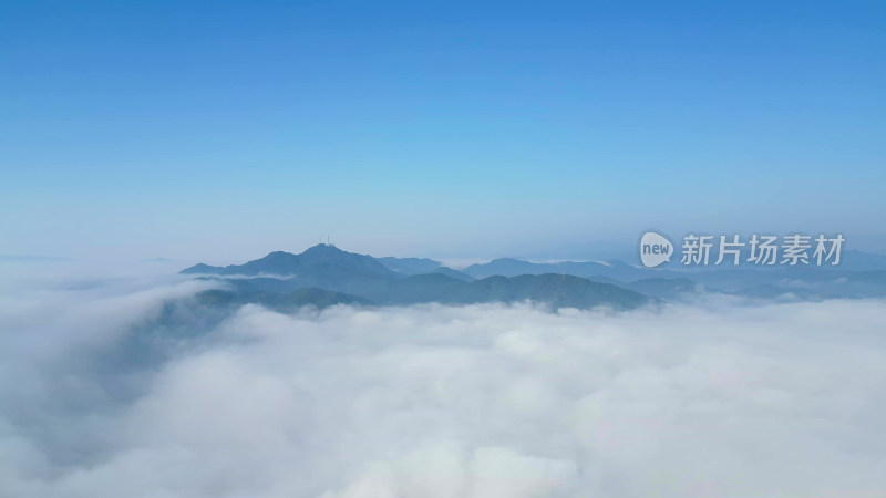 航拍自然风光大山云海蓝天