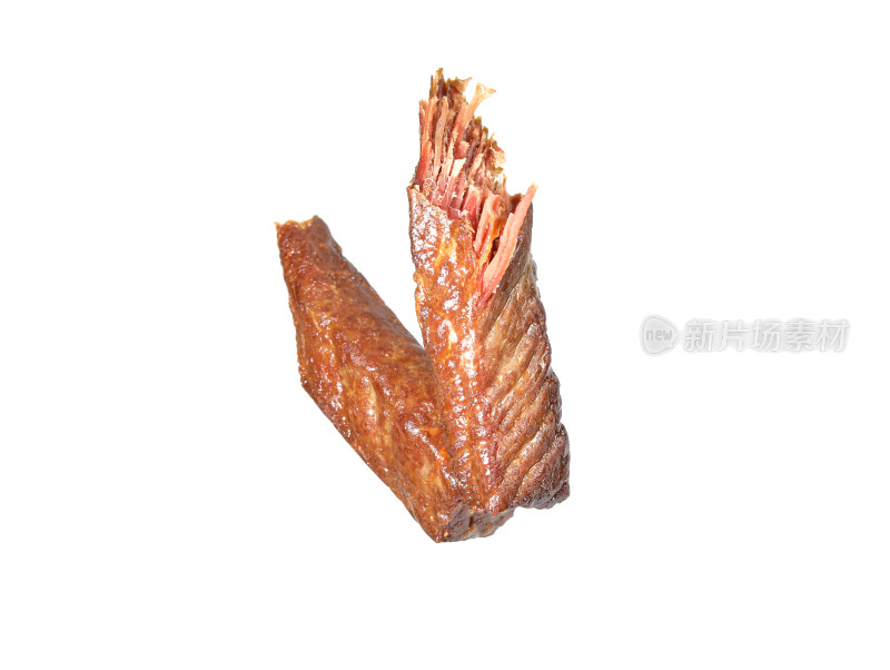 风干牛肉干美食特写的白底图