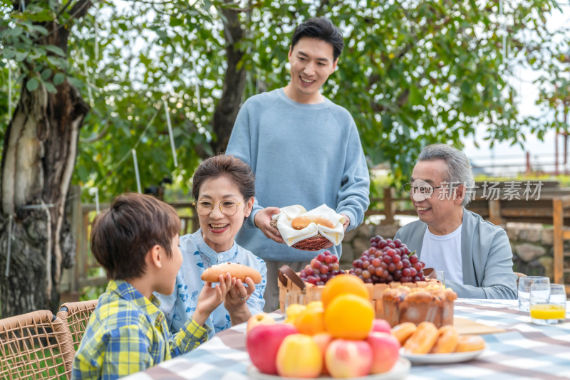 全家人在野餐