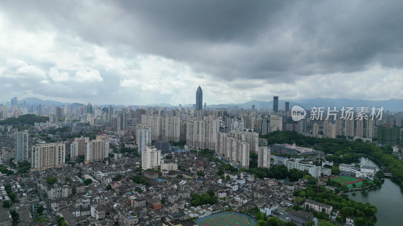 航拍浙江温州鹿城区城市建设