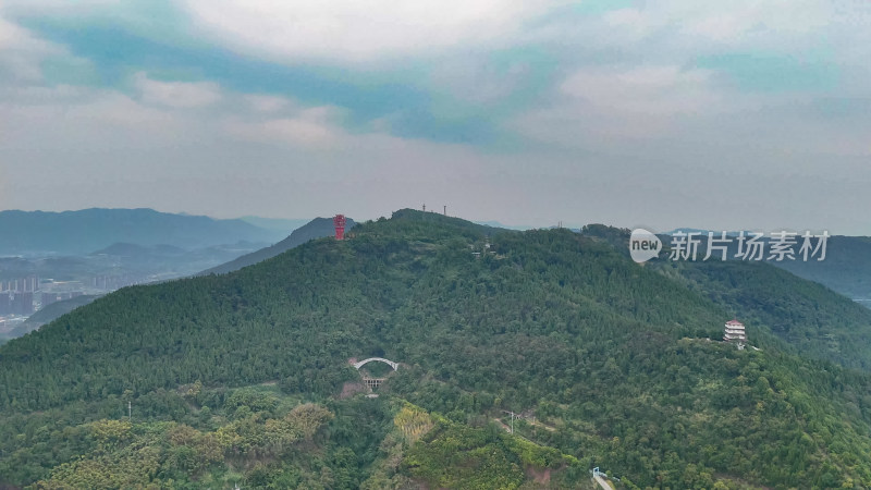 四川达州凤凰山风景名胜区航拍图