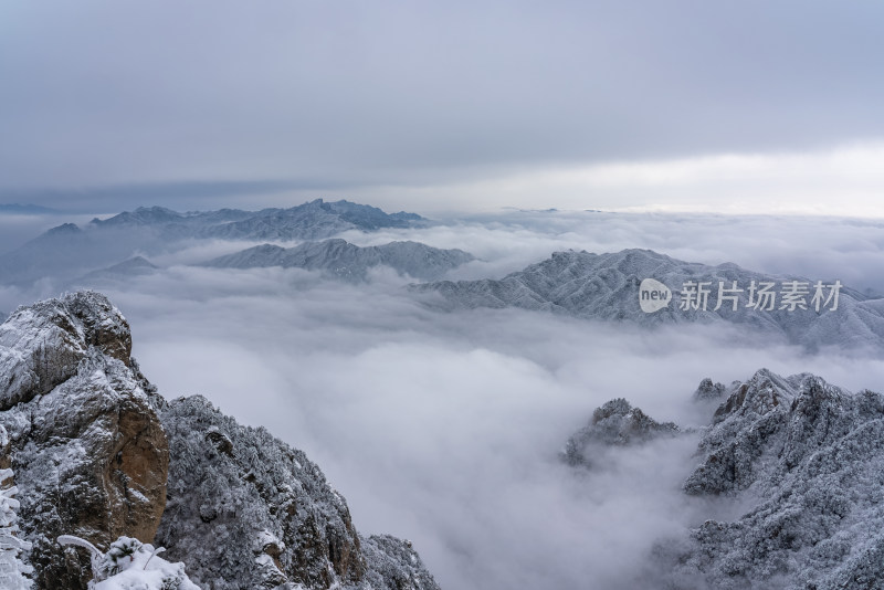 山川大雪云海大气航拍