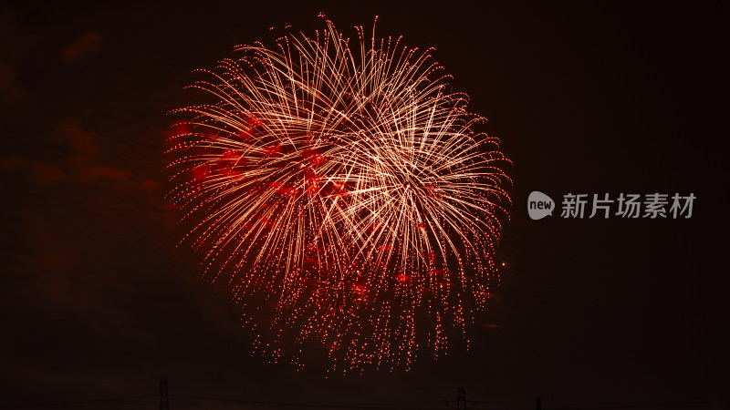 绚丽烟花绽放夜空的璀璨瞬间