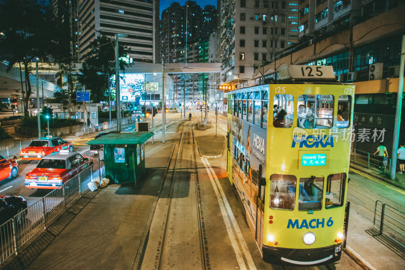 香港岛叮叮车风光