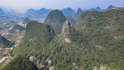 航拍广西桂林山水甲天下