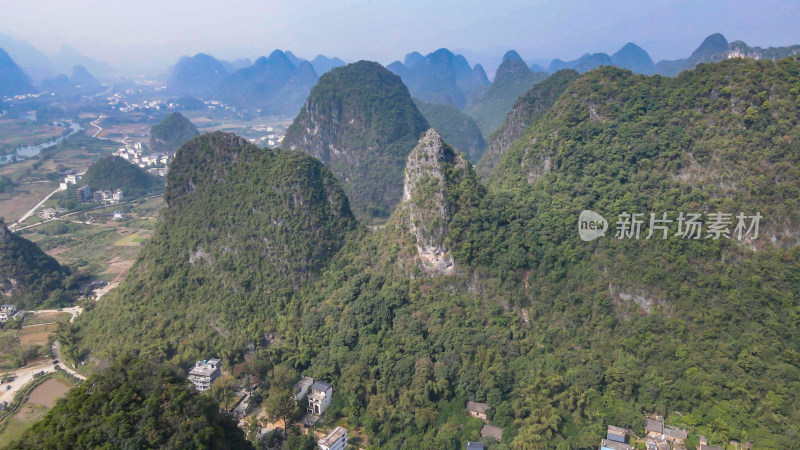 航拍广西桂林山水甲天下