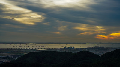 深圳宝安西湾夕阳风光