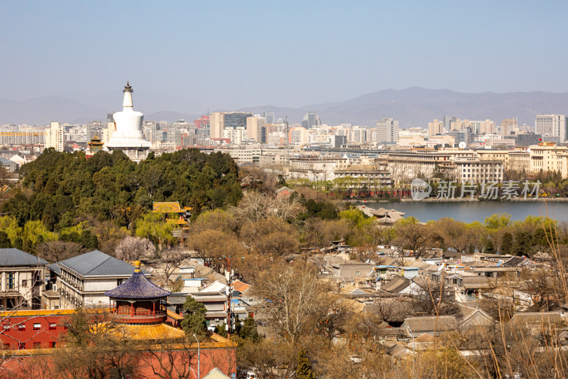 北京景山公园看北海公园后海公园城市景观