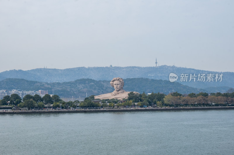 长沙橘子洲头雪景