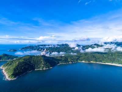 大海岛屿南澳岛云海航拍图