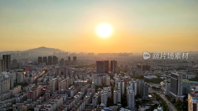 福建泉州日落航拍图