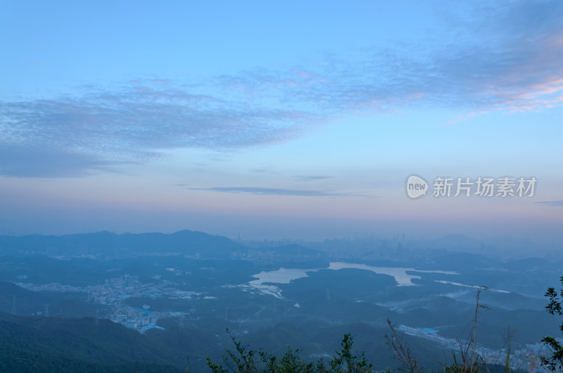 深圳羊台山公园夕阳晚霞火烧云自然风光