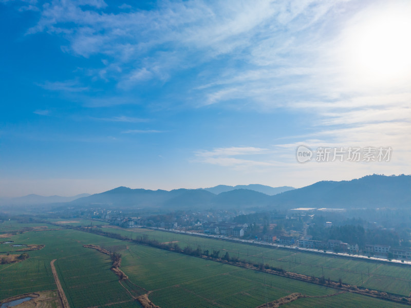 乡村田园风光航拍全景