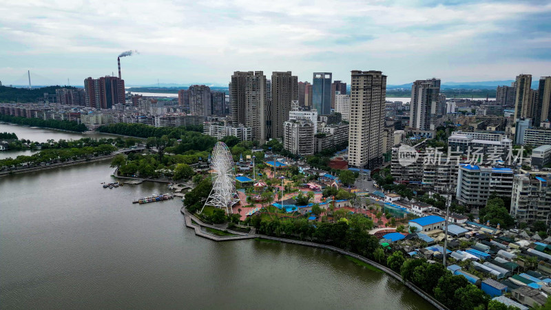 航拍湖北黄石城市建设