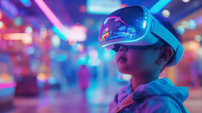 探索虚拟现实小小科技迷沉浸在未来世界