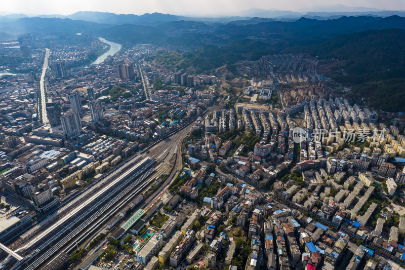 湖南湘西怀化城市建设航拍