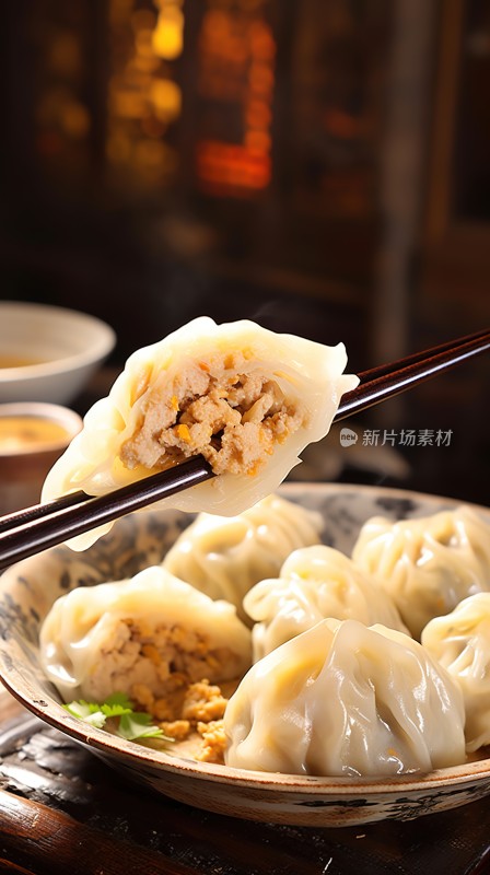 饺子过年春节美食摄影图