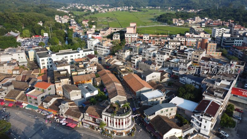 广东广州：增城区正果镇正果老街城市风光