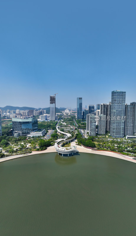 广东省佛山市顺德区中轴公园金凤凰广场航拍