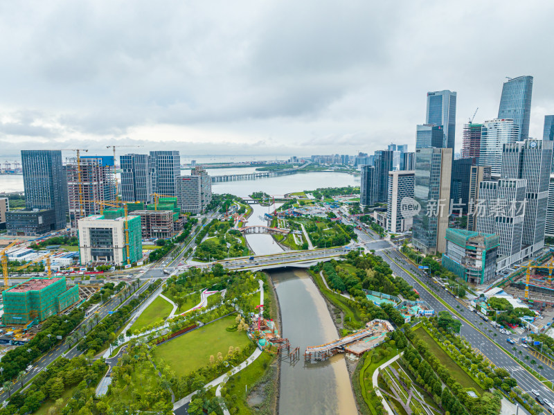 河流公园道路建筑