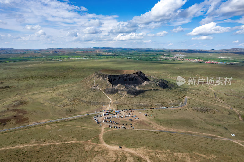 内蒙古乌兰布统乌兰哈达黑色火山群航拍