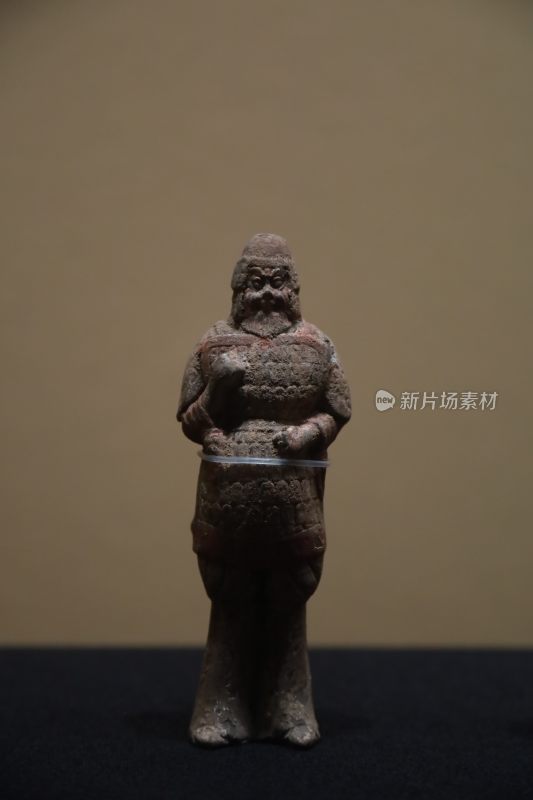 古代武士陶俑特写