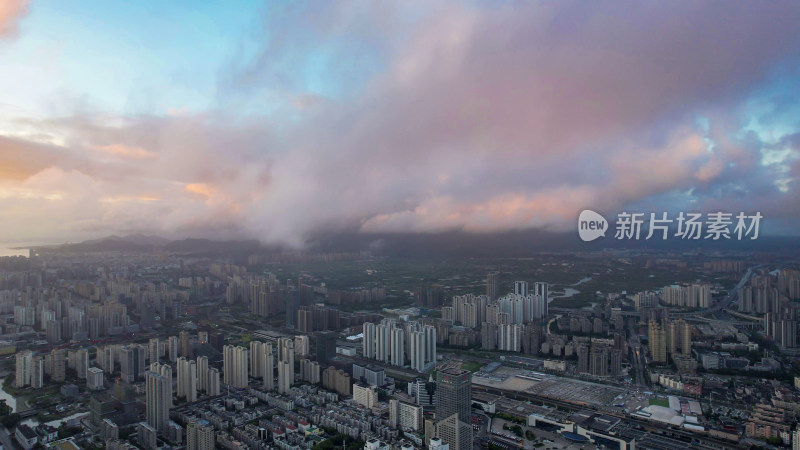 浙江温州城市风光航拍图