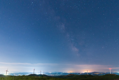 星空天空风力发电新能源