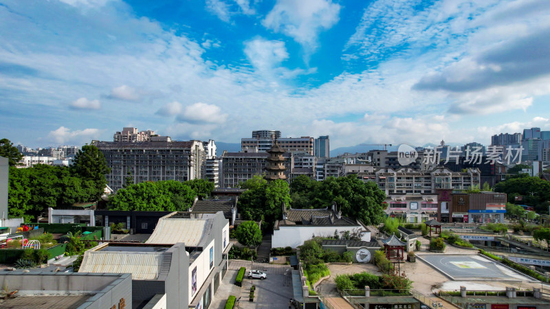 福建福州乌塔地标建筑航拍