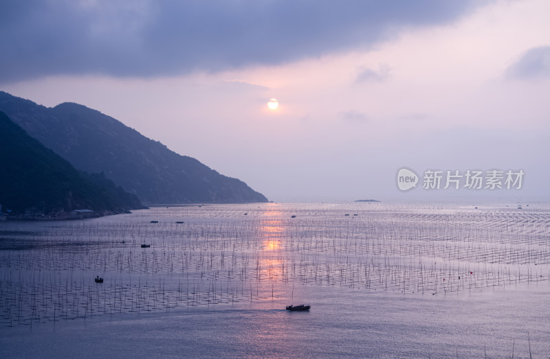 福建宁德霞浦海上日出自然风光