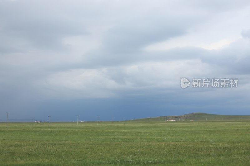 内蒙古自治区草原风景乌云密布天气变化