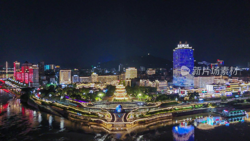 四川宜宾合江门广场夜景