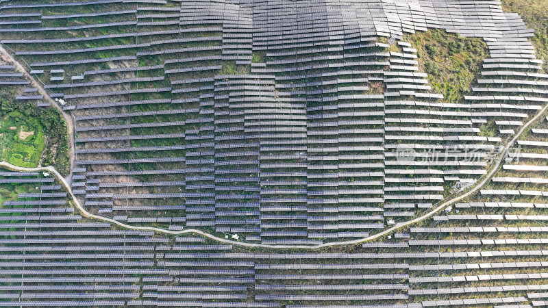 4k航拍贵州山区光伏发电站 新能源发电