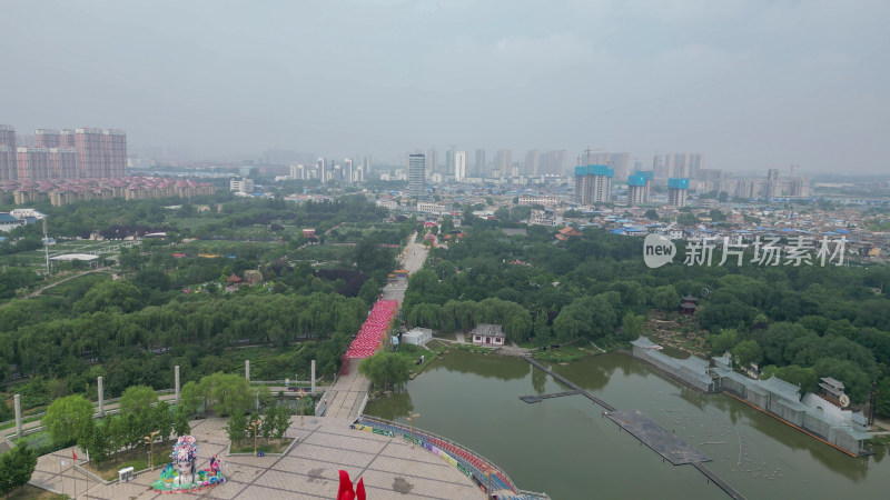 航拍山东菏泽曹州牡丹园4a景区