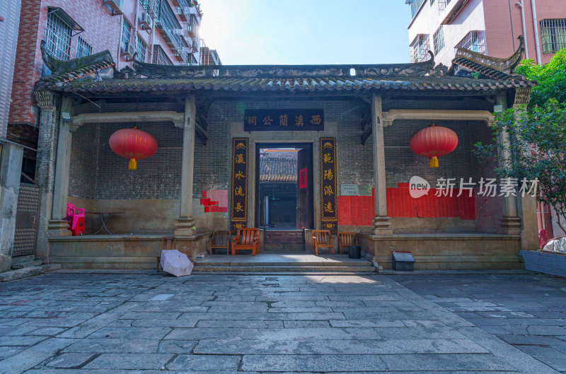 广州海珠小洲古村西溪简公祠传统中式老建筑