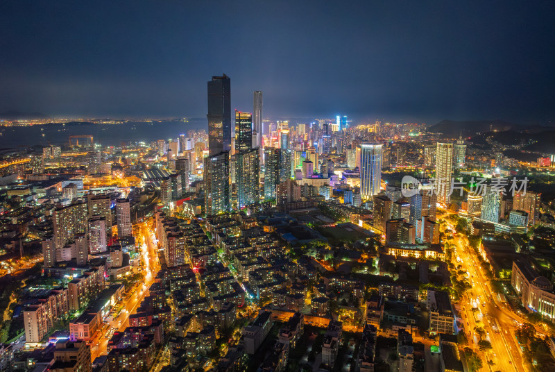 大连城市夜景航拍