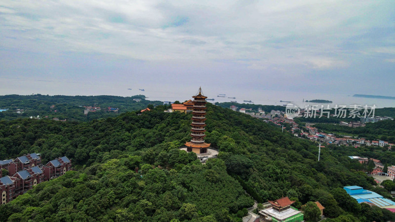 湖南岳阳圣安寺4A景区航拍