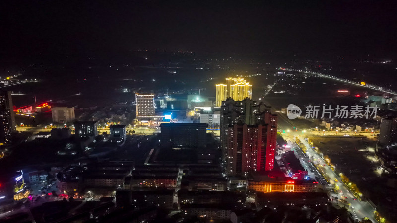 城市夜景鸟瞰全景