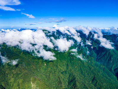 祖国大好河山湖北神农架航拍图