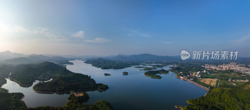 惠州市博罗县湖镇显岗水库罗浮山航拍