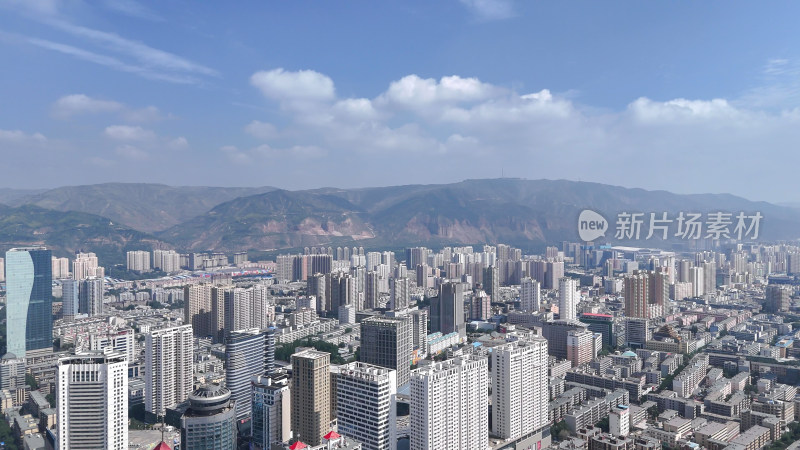 青海西宁大景西宁建设航拍