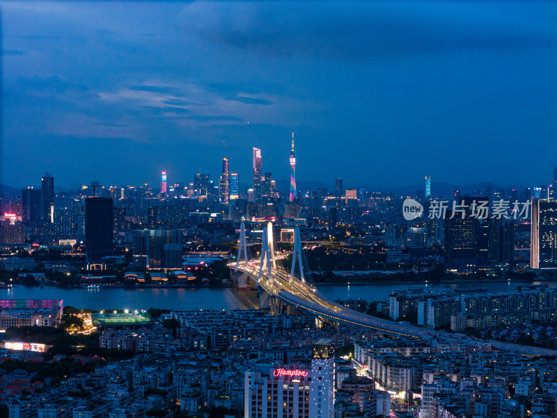 广州夜景 洛溪大桥 洛溪岛