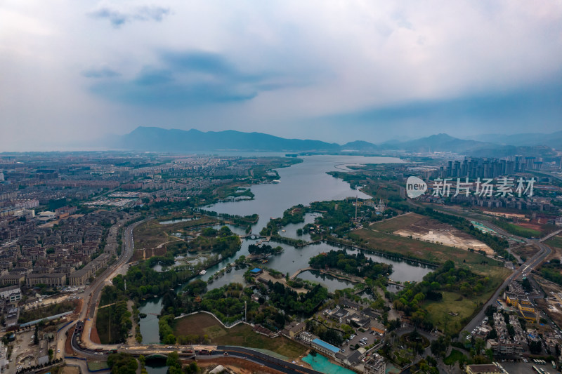 云南昆明城市风光地标建筑航拍图