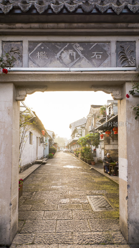 绍兴仓桥直街江南水乡风景